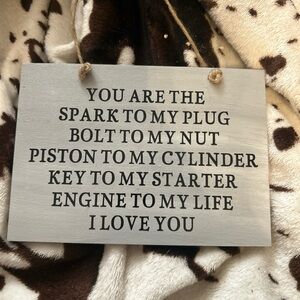 Inspirational mechanic love Hanging Sign